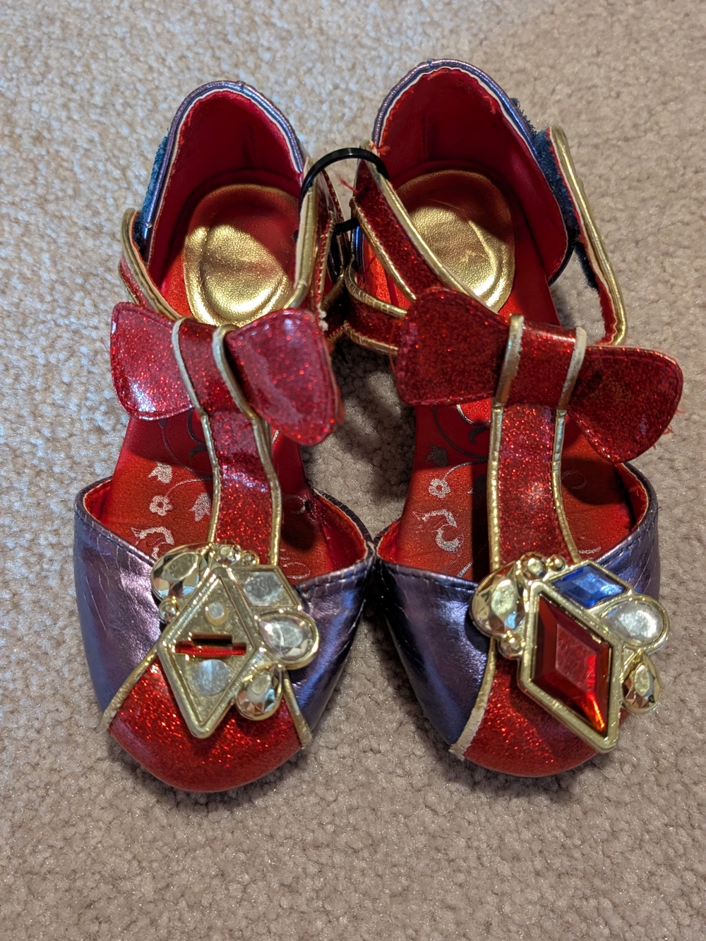 Disney Dress Up Jewel T-Strap Dress Shoes with Gold Accents
